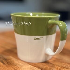 Starbucks “Zen” Olive Green & White Dipped Ceramic Mug - 2018